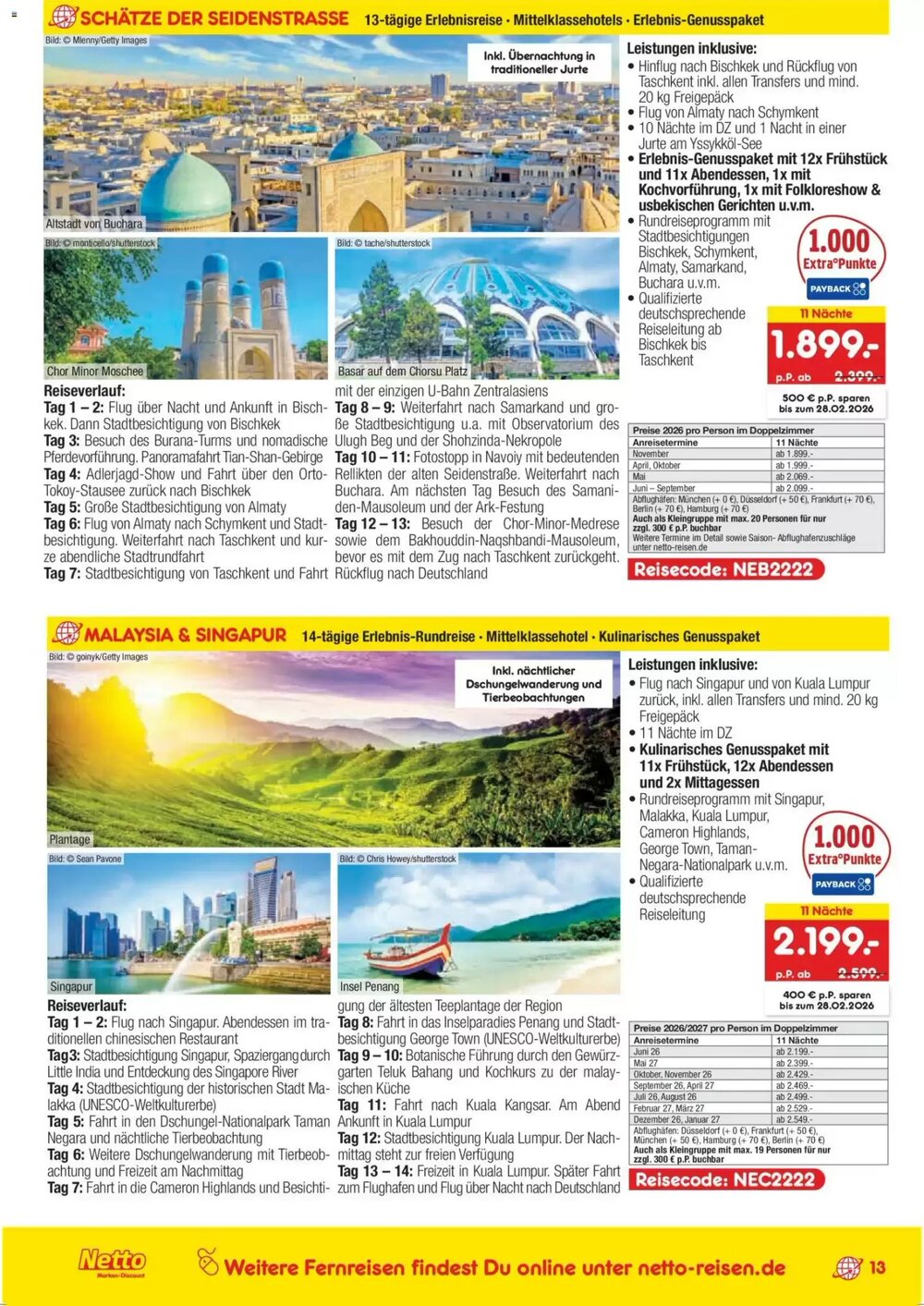 Netto Reisen Prospekt (ab 15.01.2026) zum Blättern - Seite 13