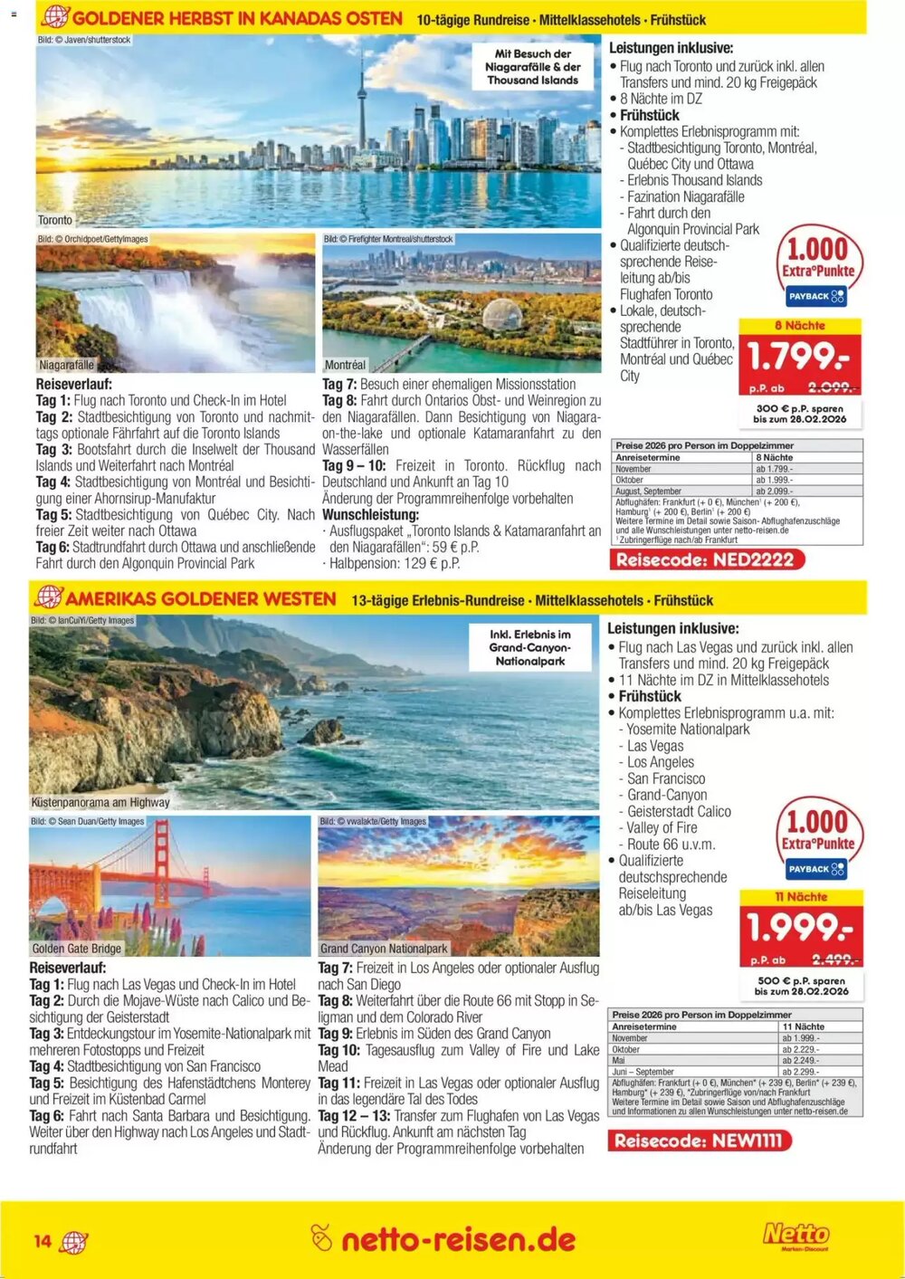Netto Reisen Prospekt (ab 15.01.2026) zum Blättern - Seite 14