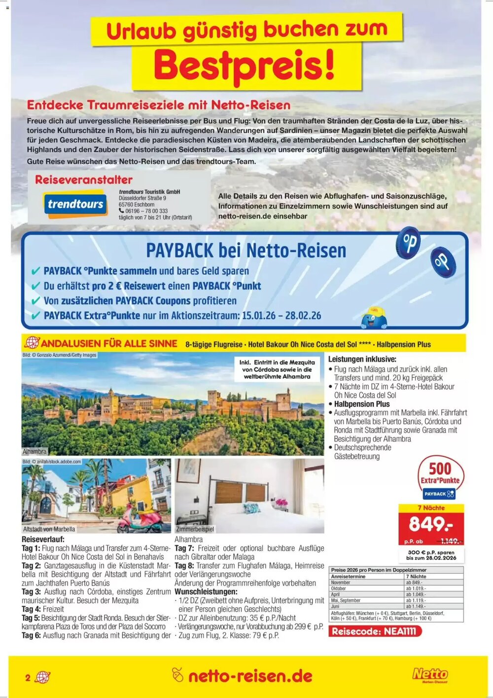 Netto Reisen Prospekt (ab 15.01.2026) zum Blättern - Seite 2