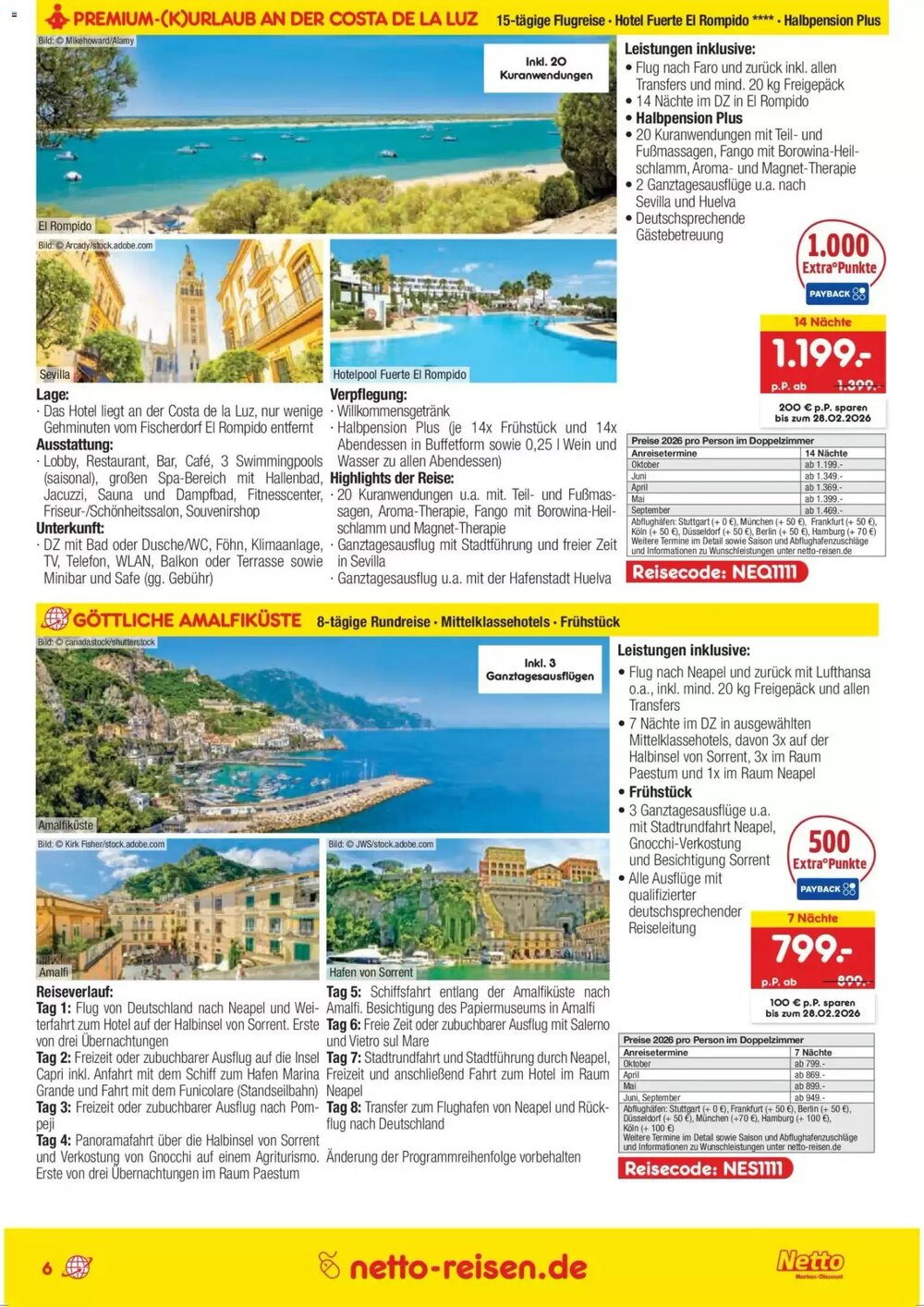 Netto Reisen Prospekt (ab 15.01.2026) zum Blättern - Seite 6