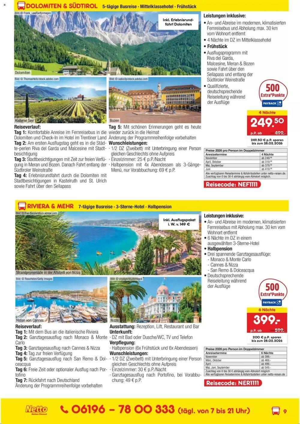 Netto Reisen Prospekt (ab 15.01.2026) zum Blättern - Seite 9
