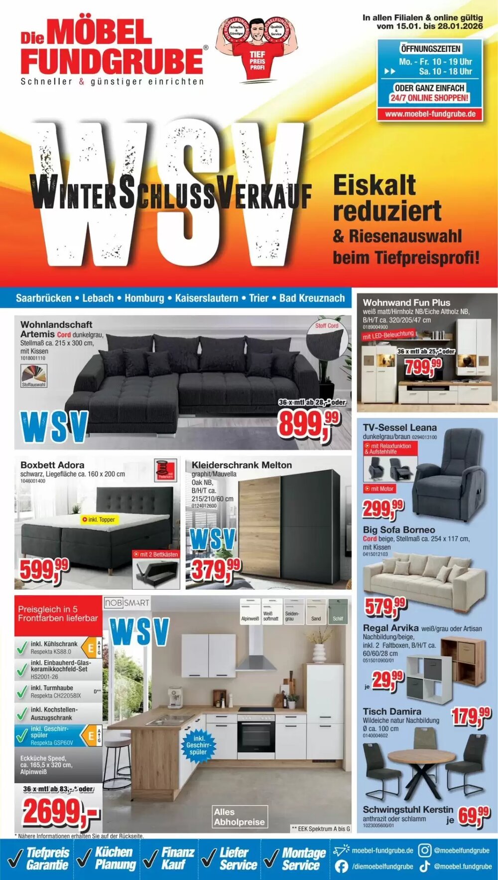 Möbelfundgrube Prospekt (ab 15.01.2026) zum Blättern - Seite 1