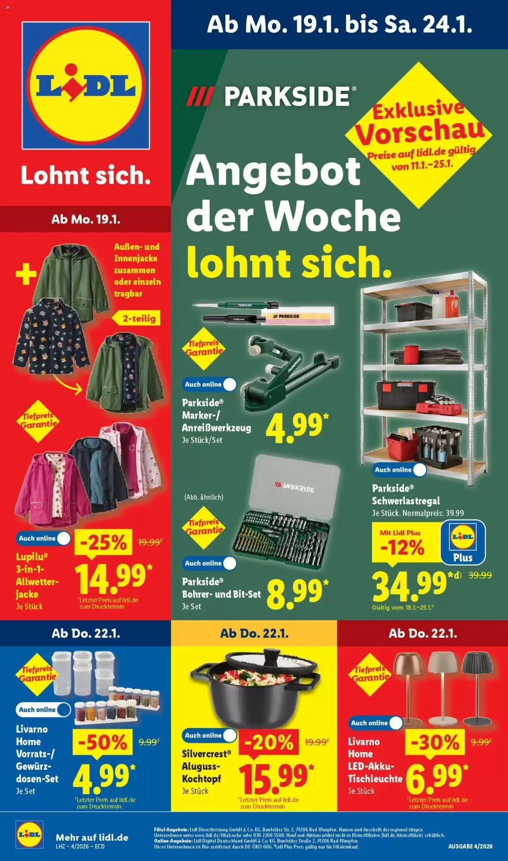 Lidl Prospekt (ab 19.01.2026) zum Blättern - Seite 1