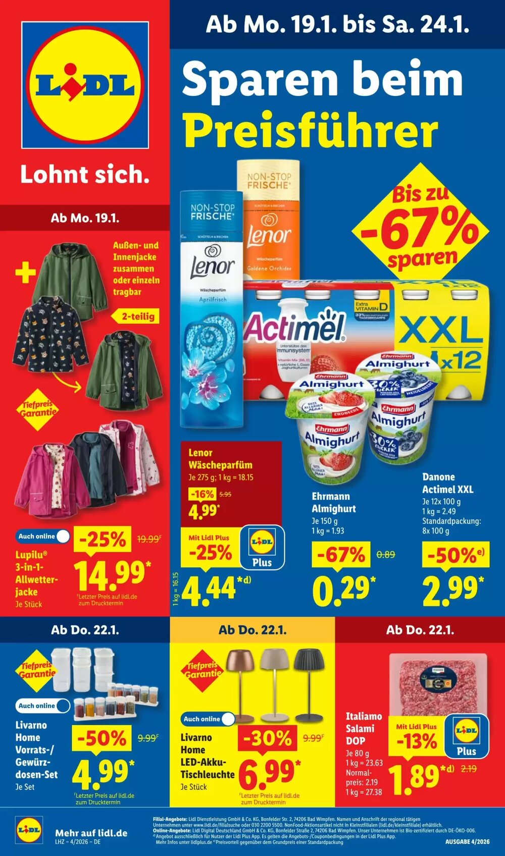 Lidl Prospekt (ab 19.01.2026) zum Blättern - Seite 1