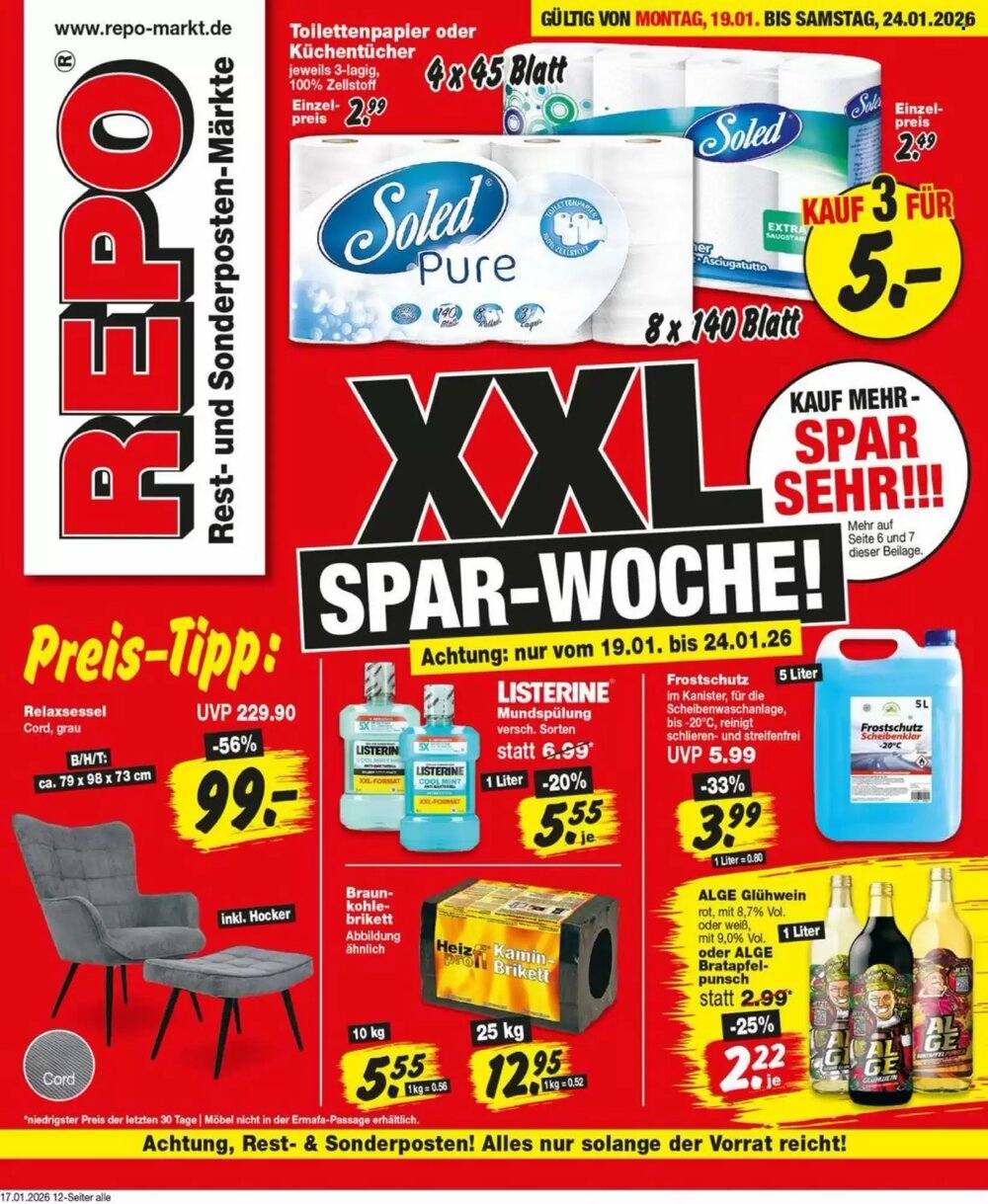 Repo Markt Prospekt (ab 19.01.2026) zum Blättern - Seite 1