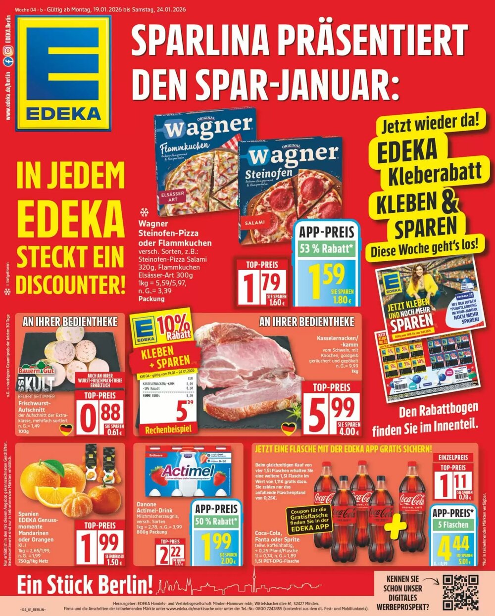 Edeka Aktiv Markt Prospekt (ab 19.01.2026) zum Blättern - Seite 1