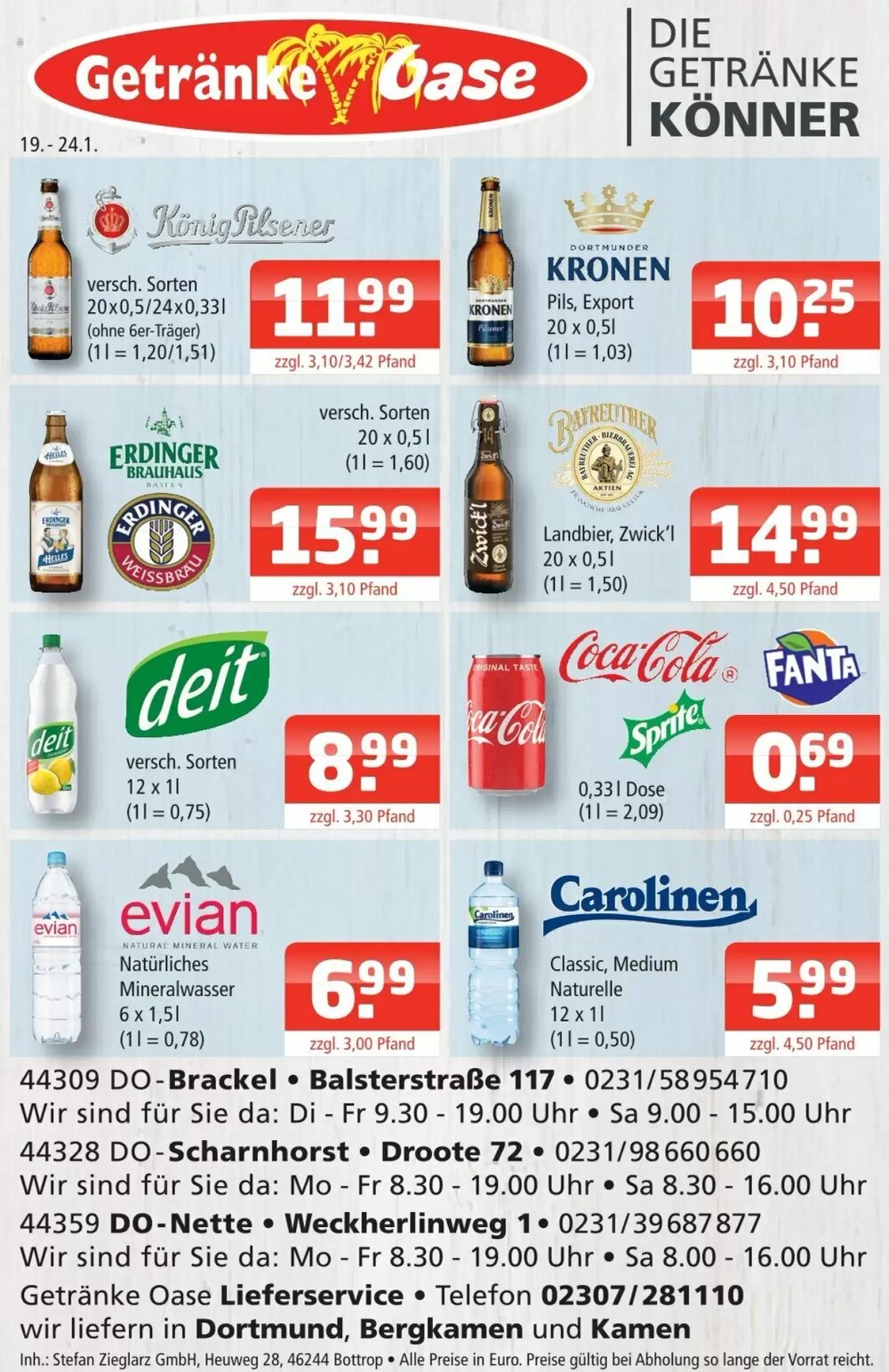 Getränke Oase Prospekt (ab 19.01.2026) zum Blättern - Seite 1