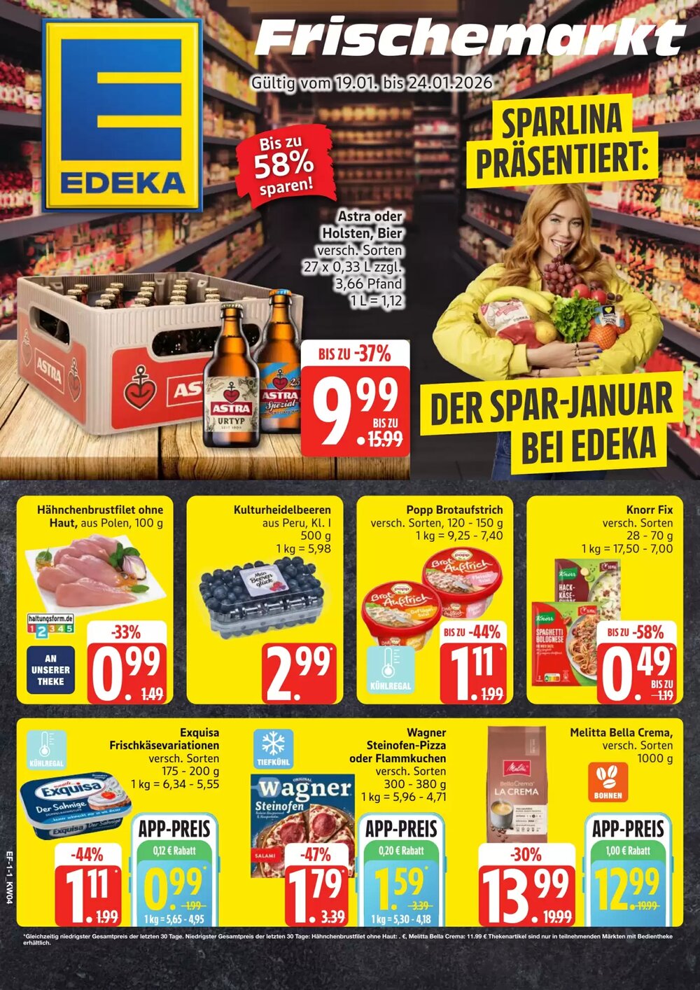 Edeka Frischemarkt Prospekt (ab 19.01.2026) zum Blättern - Seite 1