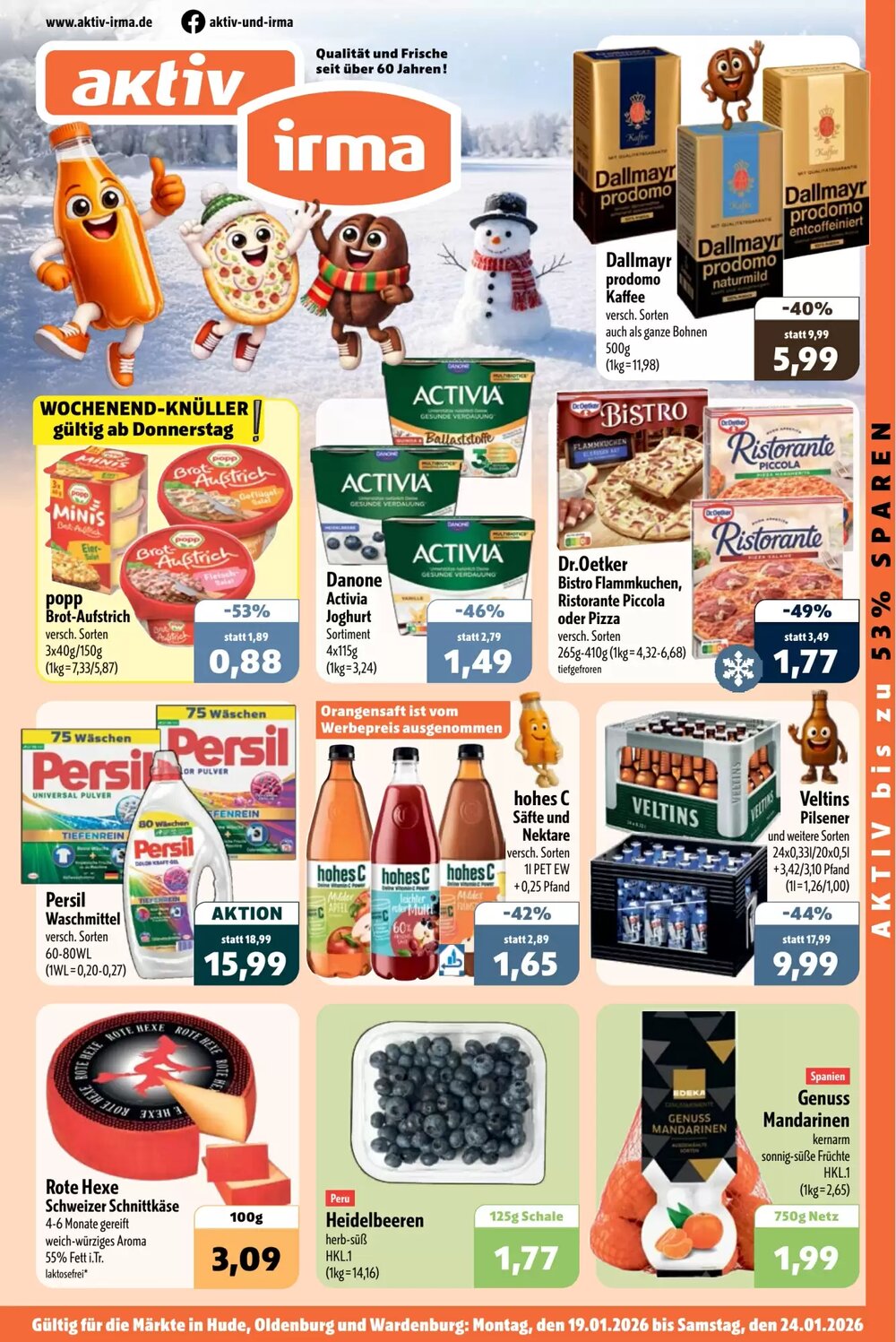 Aktiv Irma Prospekt (ab 19.01.2026) zum Blättern - Seite 1