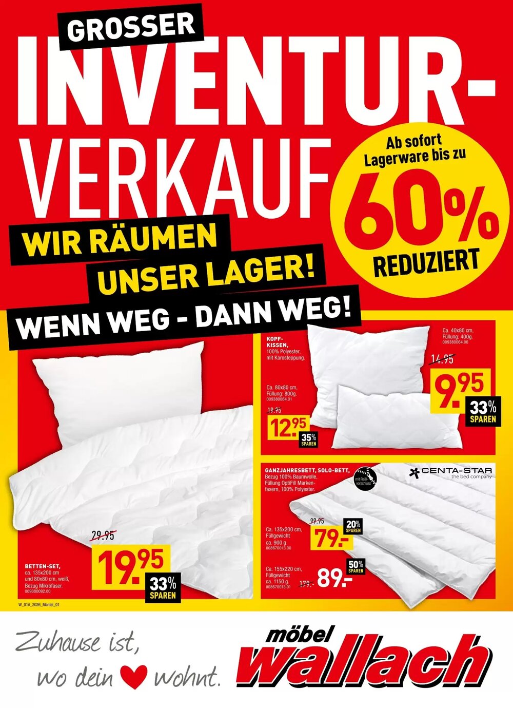 Möbel Wallach Prospekt (ab 20.01.2026) zum Blättern - Seite 1