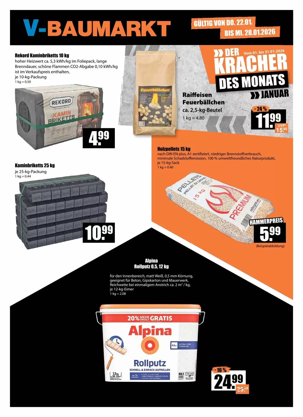 V Baumarkt Prospekt (ab 22.01.2026) zum Blättern - Seite 1