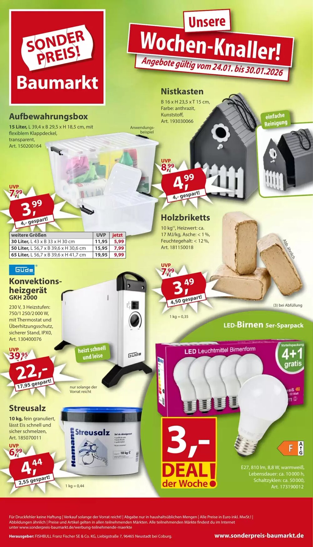 Sonderpreis Baumarkt Prospekt (ab 24.01.2026) zum Blättern - Seite 1