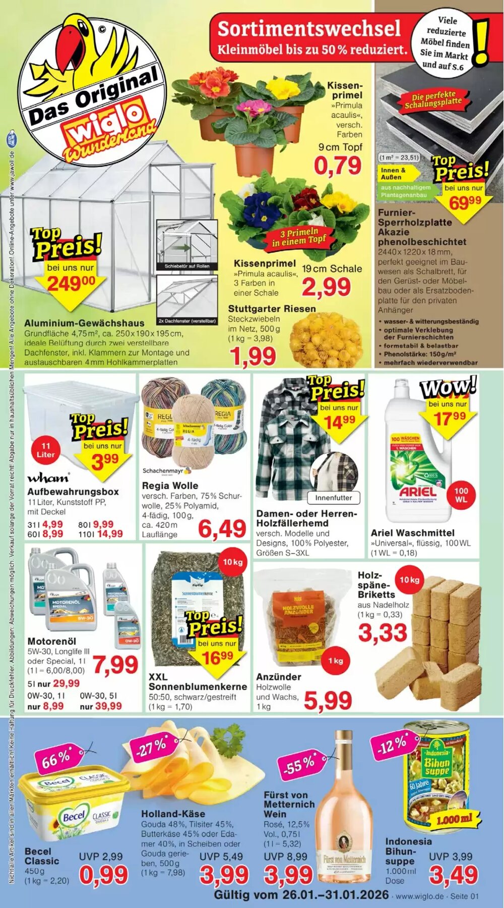 Wiglo Wunderland Prospekt (ab 26.01.2026) zum Blättern - Seite 1