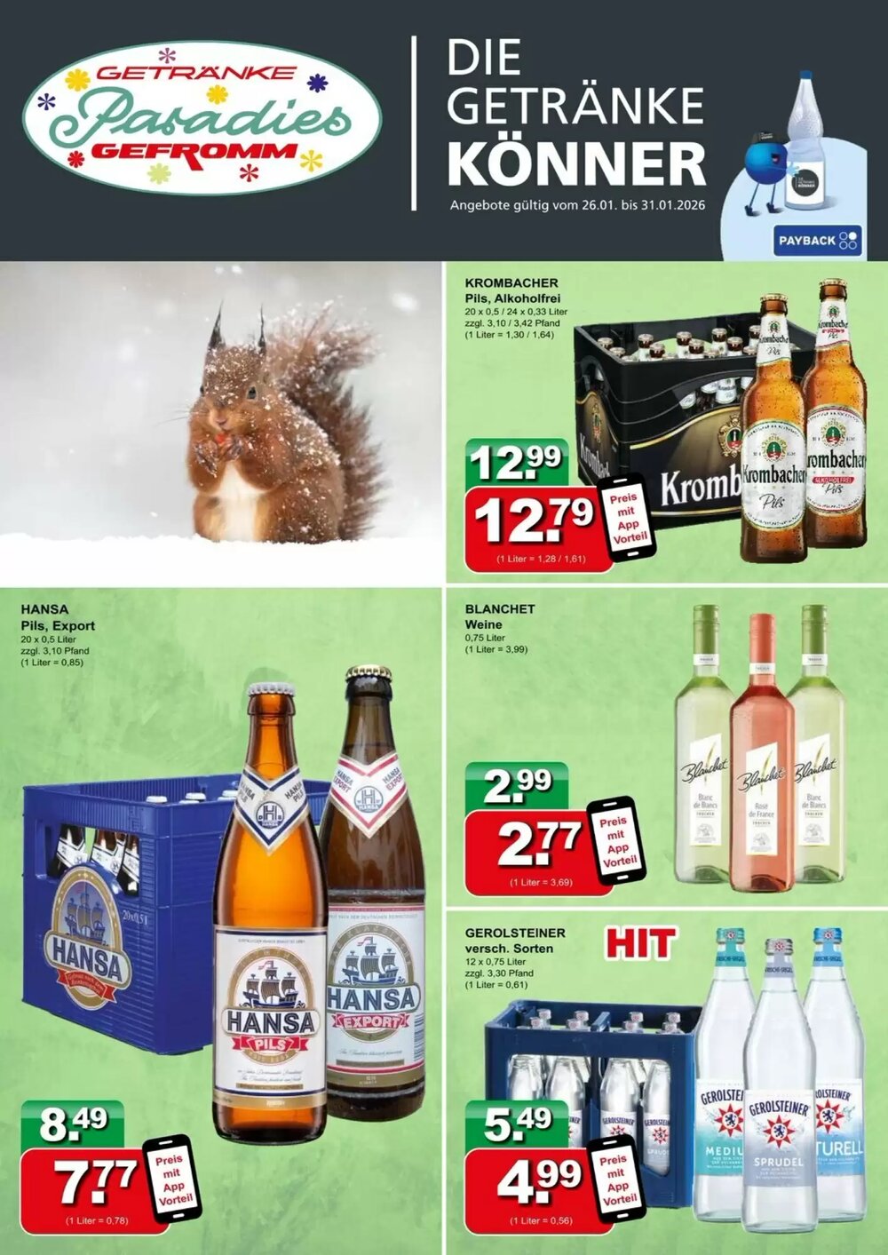 Getränkeparadies Gefromm Prospekt (ab 26.01.2026) zum Blättern - Seite 1