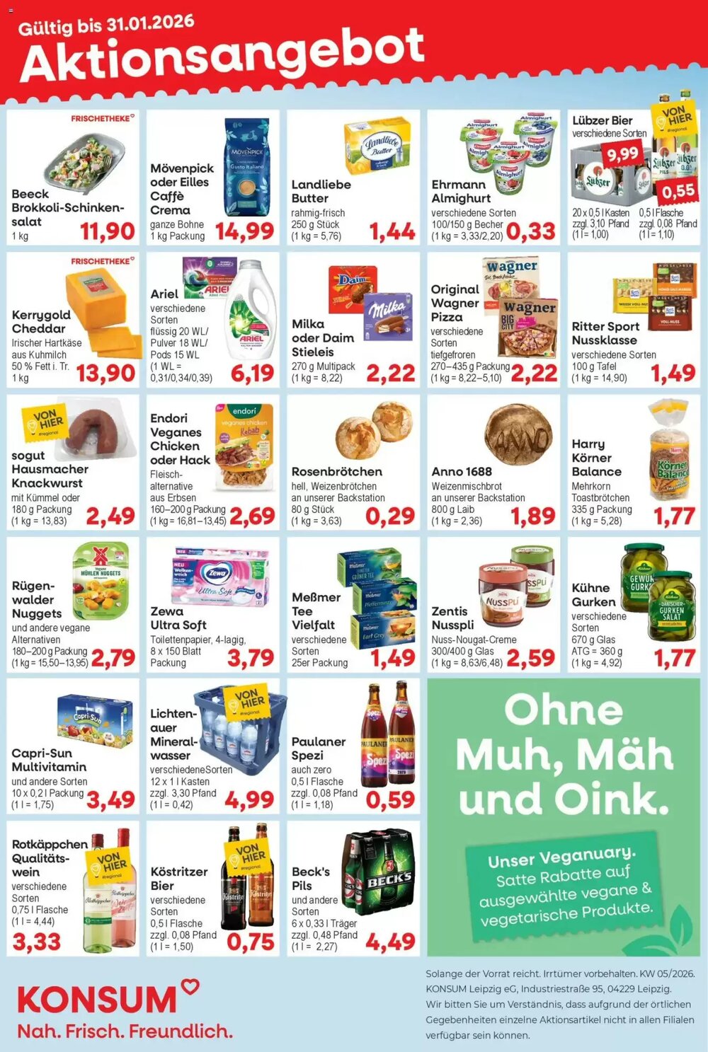 Konsum Leipzig Prospekt (ab 26.01.2026) zum Blättern - Seite 1