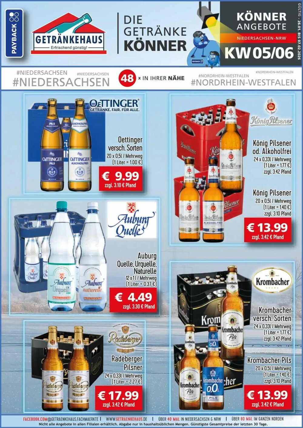 Getränkehaus Prospekt (ab 26.01.2026) zum Blättern - Seite 1