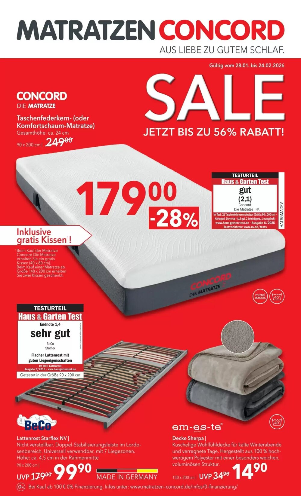 Matratzen Concord Prospekt (ab 28.01.2026) zum Blättern - Seite 1