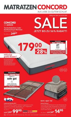 Matratzen Concord Prospekt (ab 28.01.2026) zum Blättern