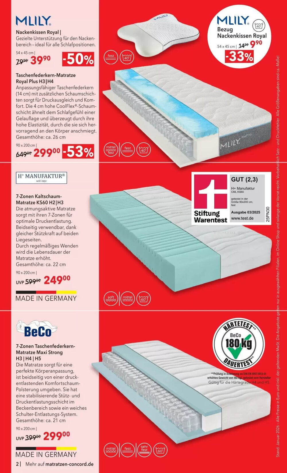 Matratzen Concord Prospekt (ab 28.01.2026) zum Blättern - Seite 2