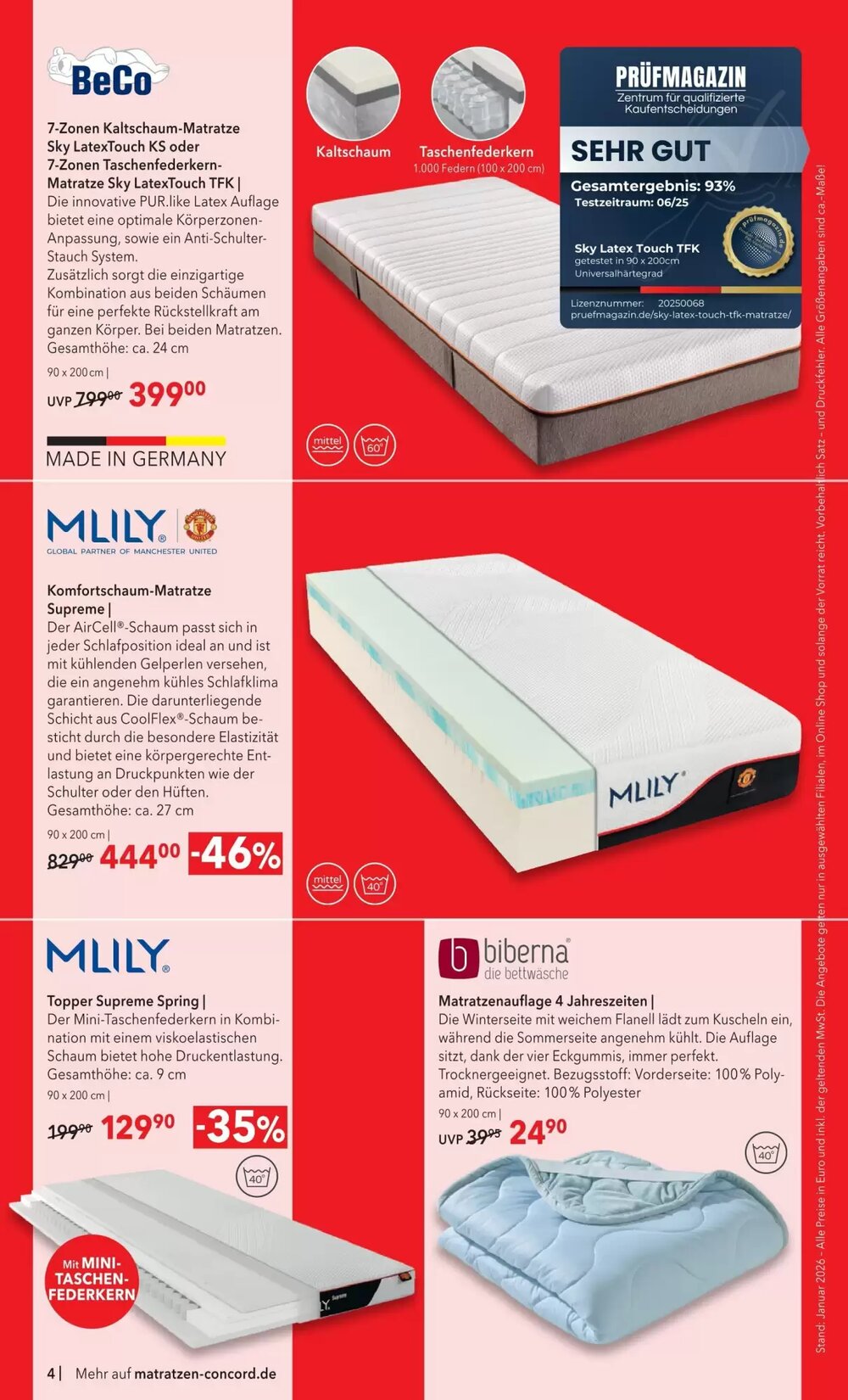 Matratzen Concord Prospekt (ab 28.01.2026) zum Blättern - Seite 4