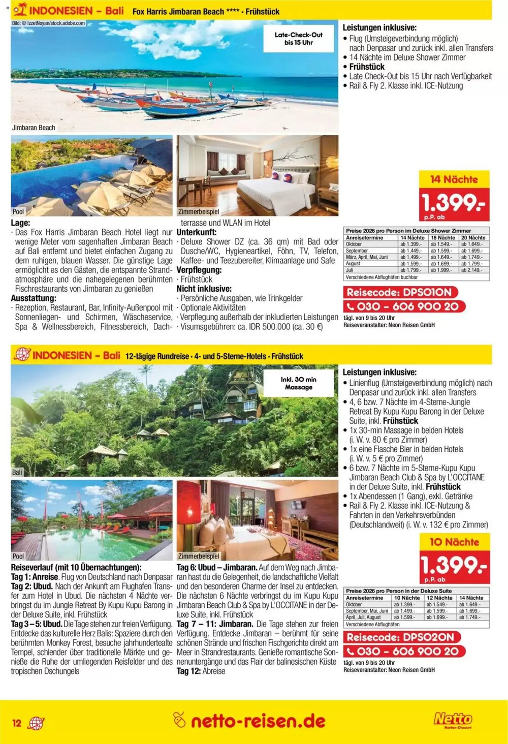 Netto Reisen Prospekt (ab 29.01.2026) zum Blättern - Seite 12