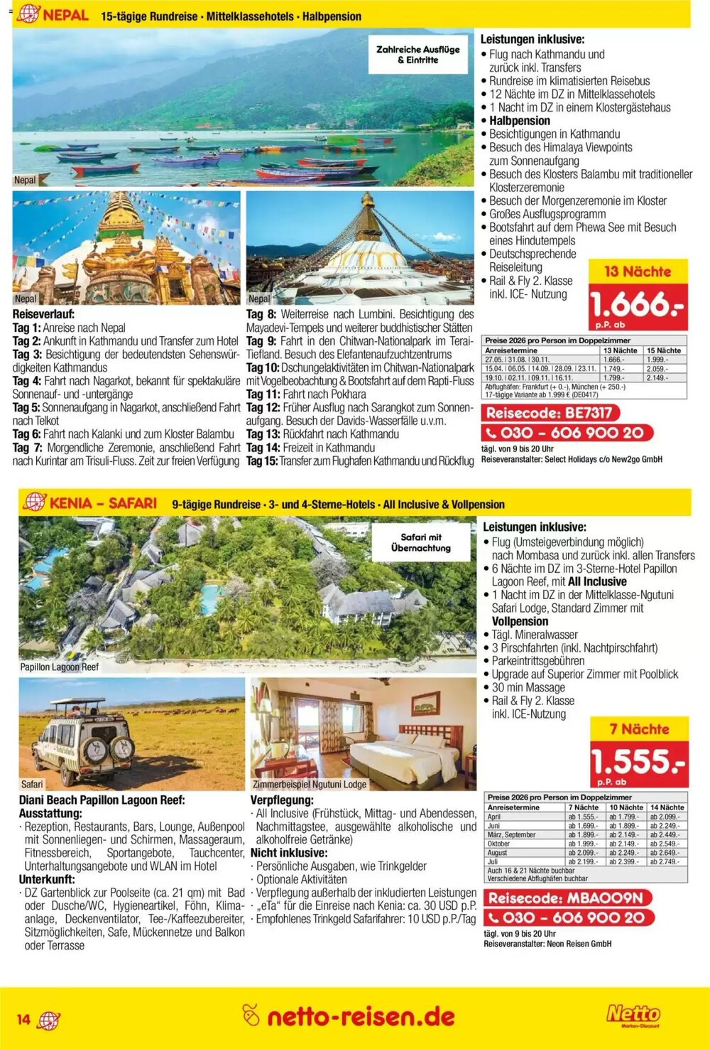 Netto Reisen Prospekt (ab 29.01.2026) zum Blättern - Seite 14