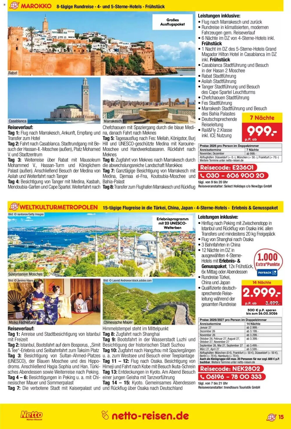 Netto Reisen Prospekt (ab 29.01.2026) zum Blättern - Seite 15