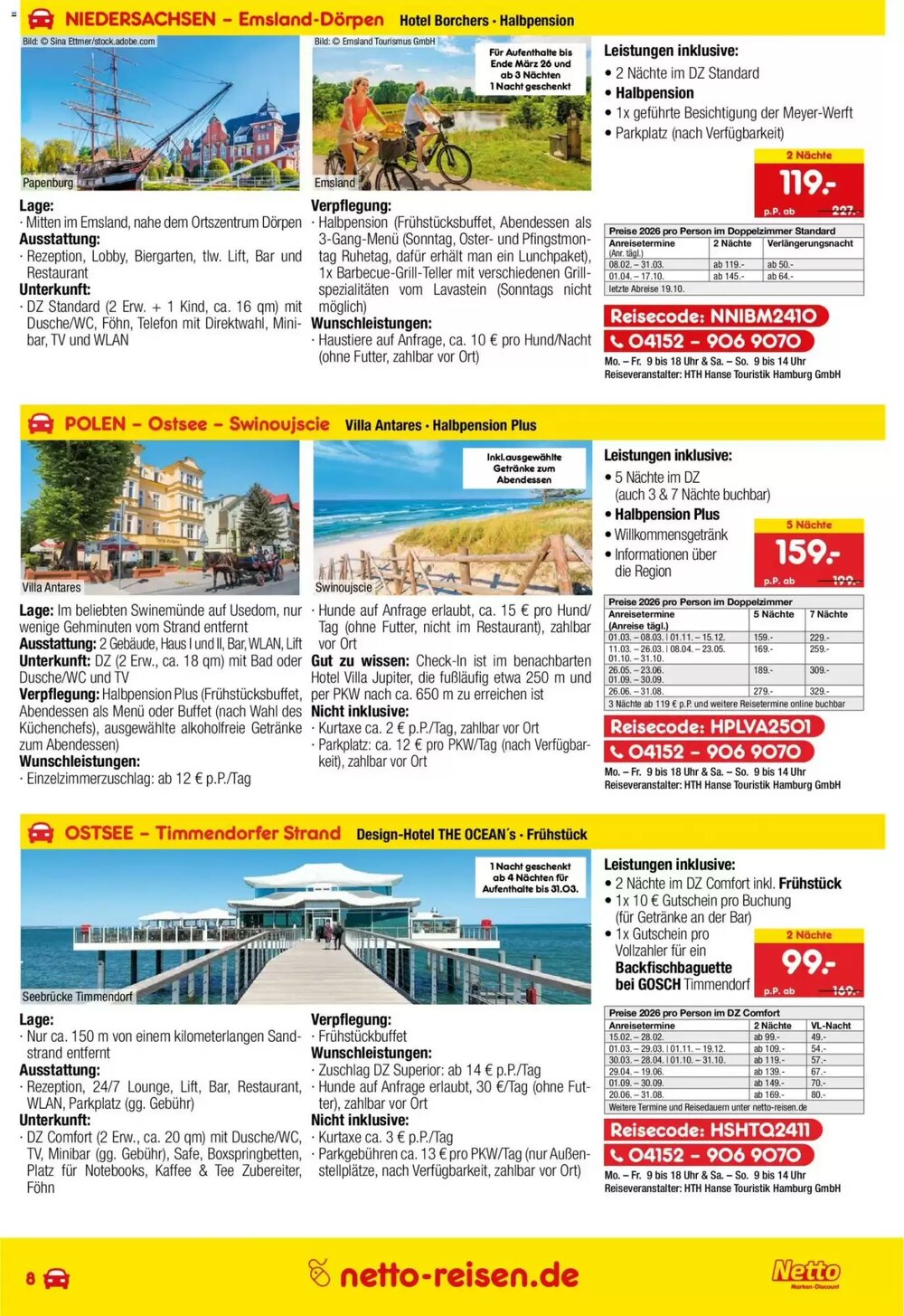 Netto Reisen Prospekt (ab 29.01.2026) zum Blättern - Seite 8