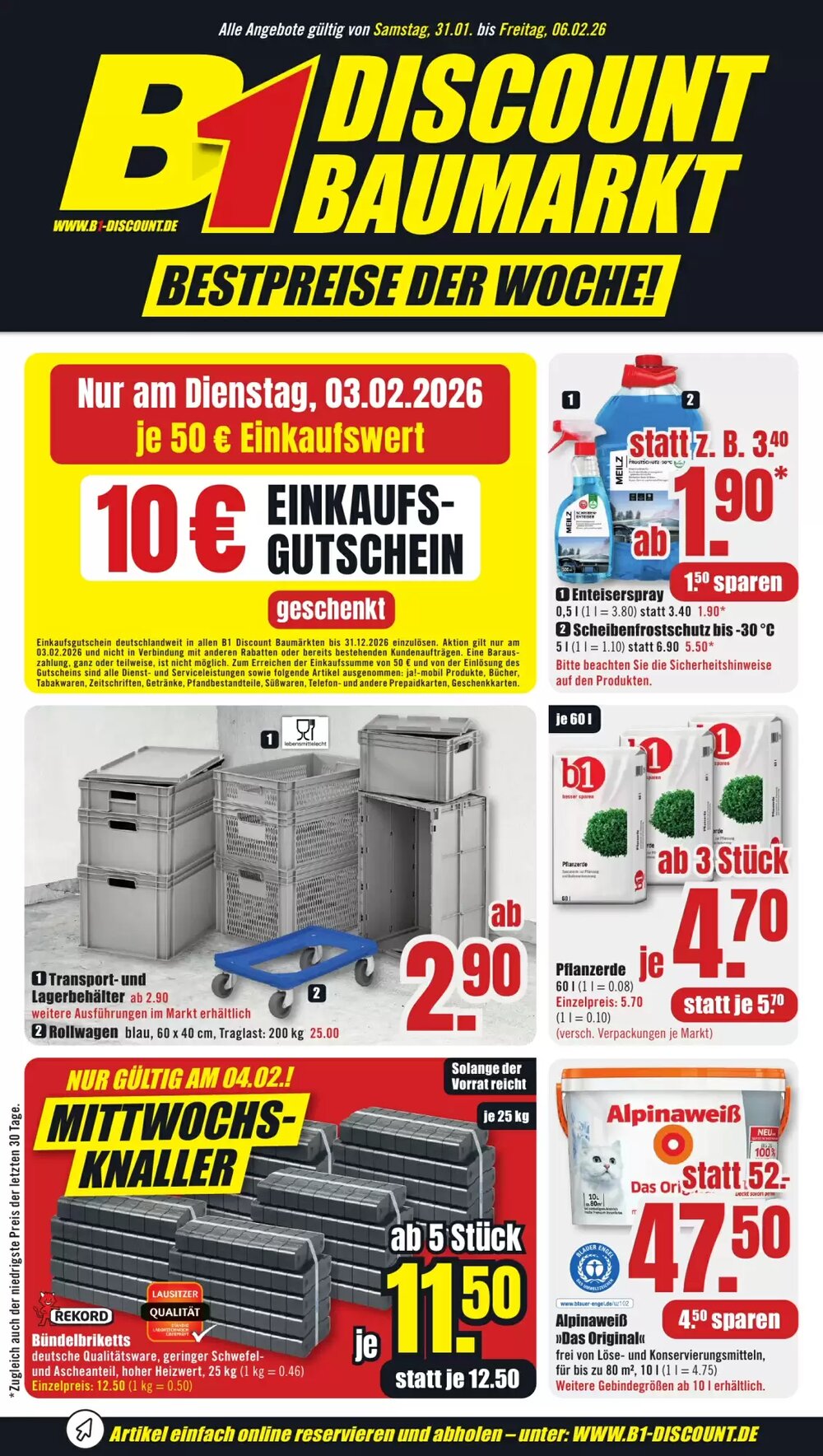 B1 Discount Baumarkt Prospekt (ab 31.01.2026) zum Blättern - Seite 1