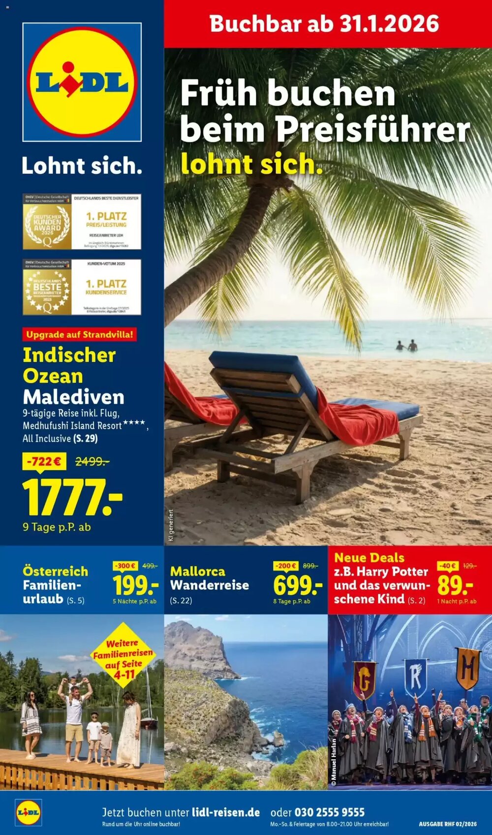 Lidl Reisen Prospekt (ab 31.01.2026) zum Blättern - Seite 1
