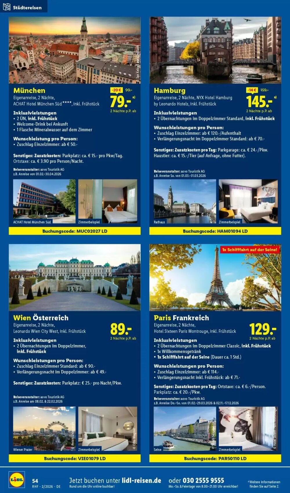 Lidl Reisen Prospekt (ab 31.01.2026) zum Blättern - Seite 54