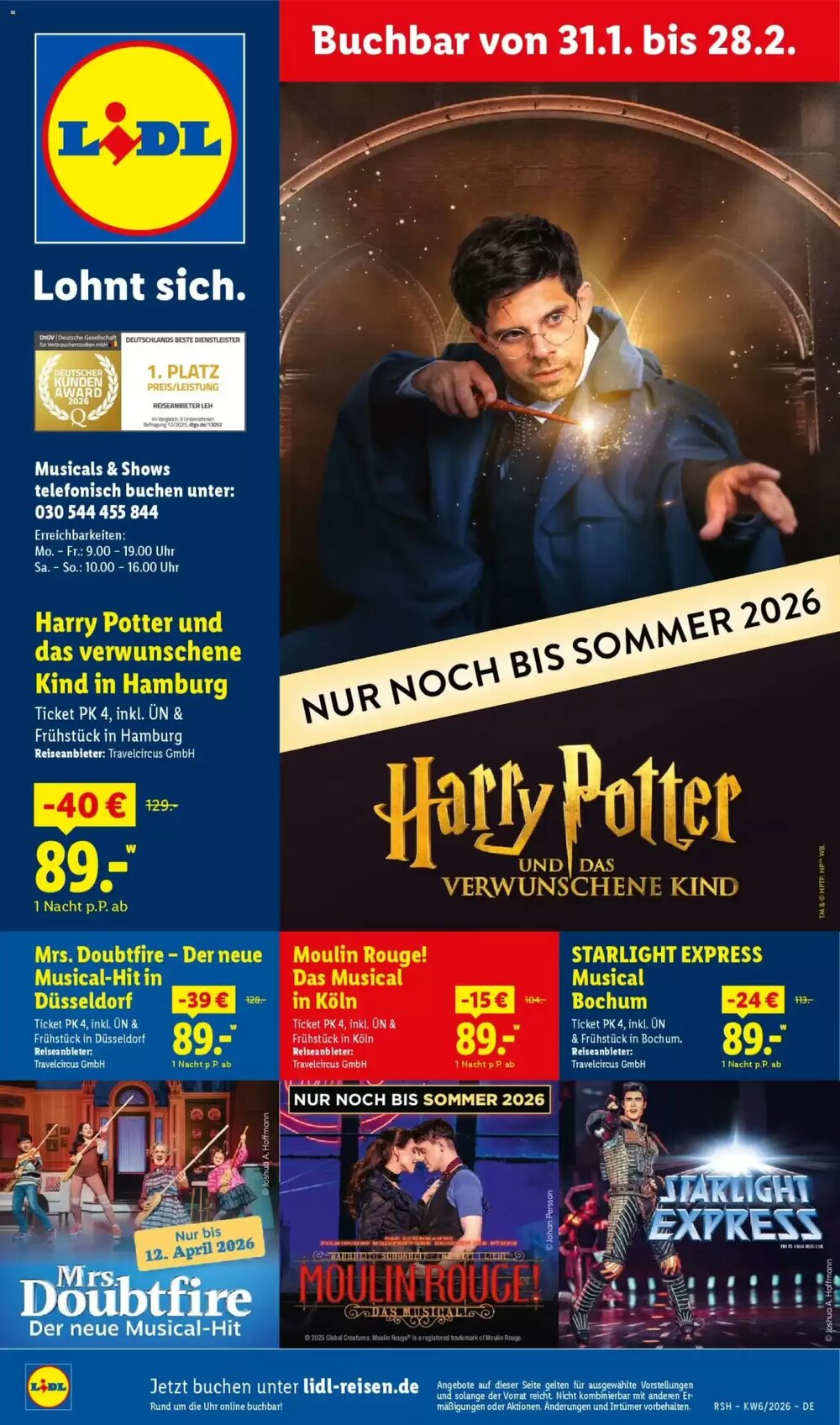 Lidl Reisen Prospekt (ab 31.01.2026) zum Blättern - Seite 1