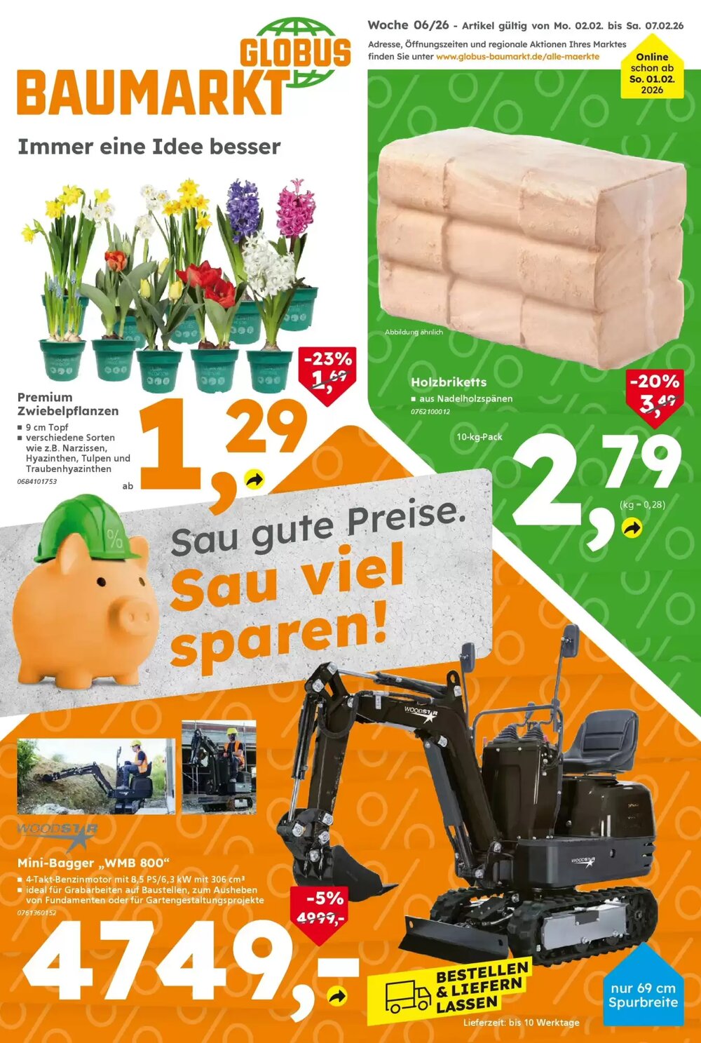 Globus Baumarkt Prospekt (ab 01.02.2026) zum Blättern - Seite 1