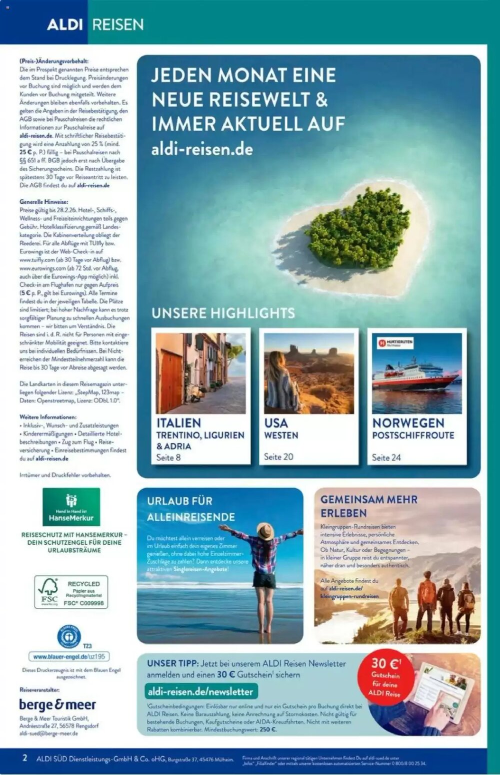 ALDI Nord Reisen Prospekt (ab 01.02.2026) zum Blättern - Seite 2