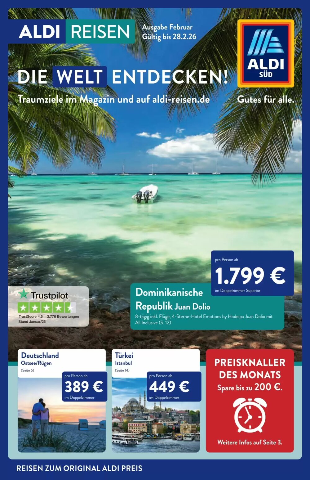 Aldi Süd Reisen Prospekt (ab 02.02.2026) zum Blättern - Seite 1