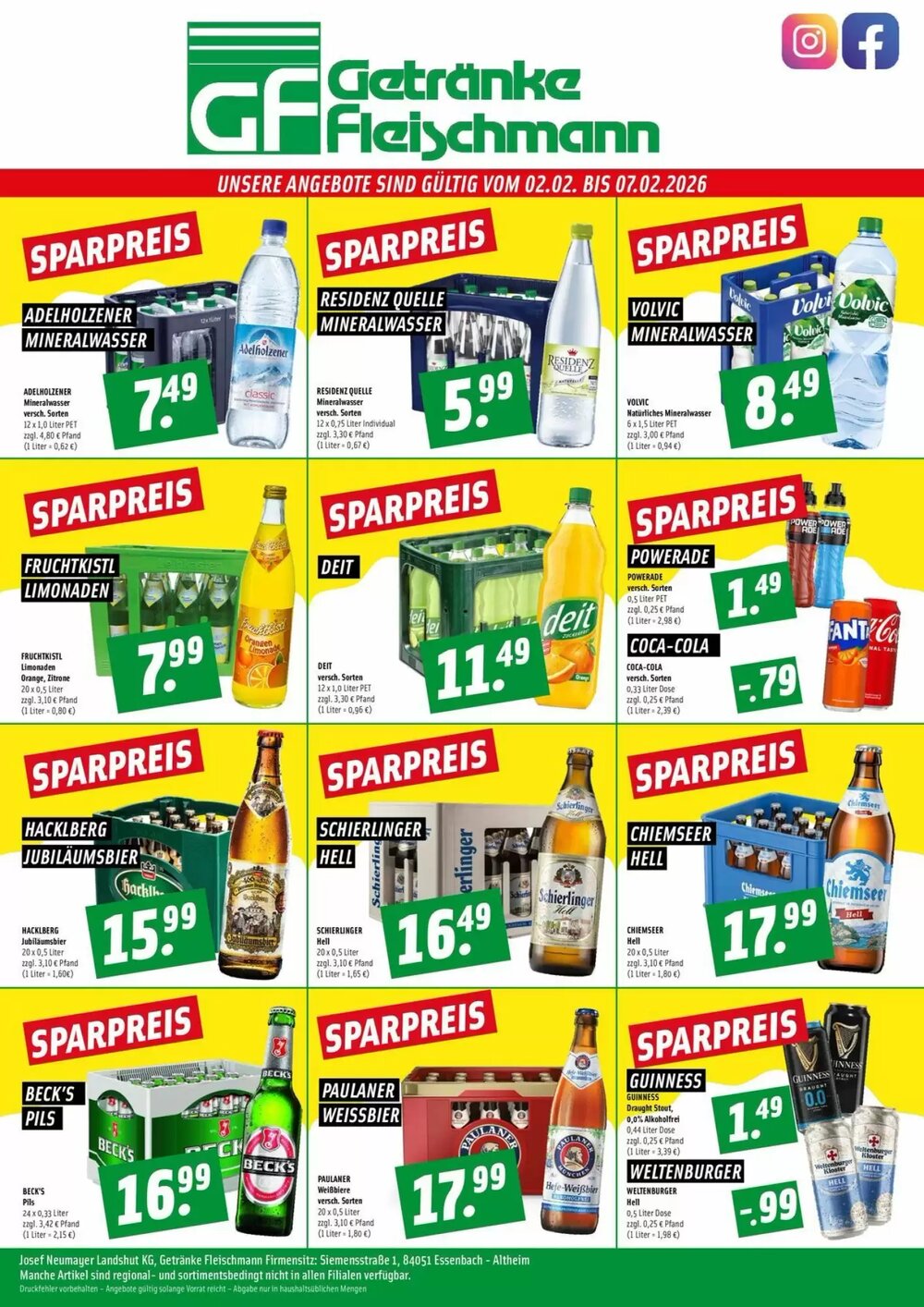 Getränke Fleischmann Prospekt (ab 02.02.2026) zum Blättern - Seite 1