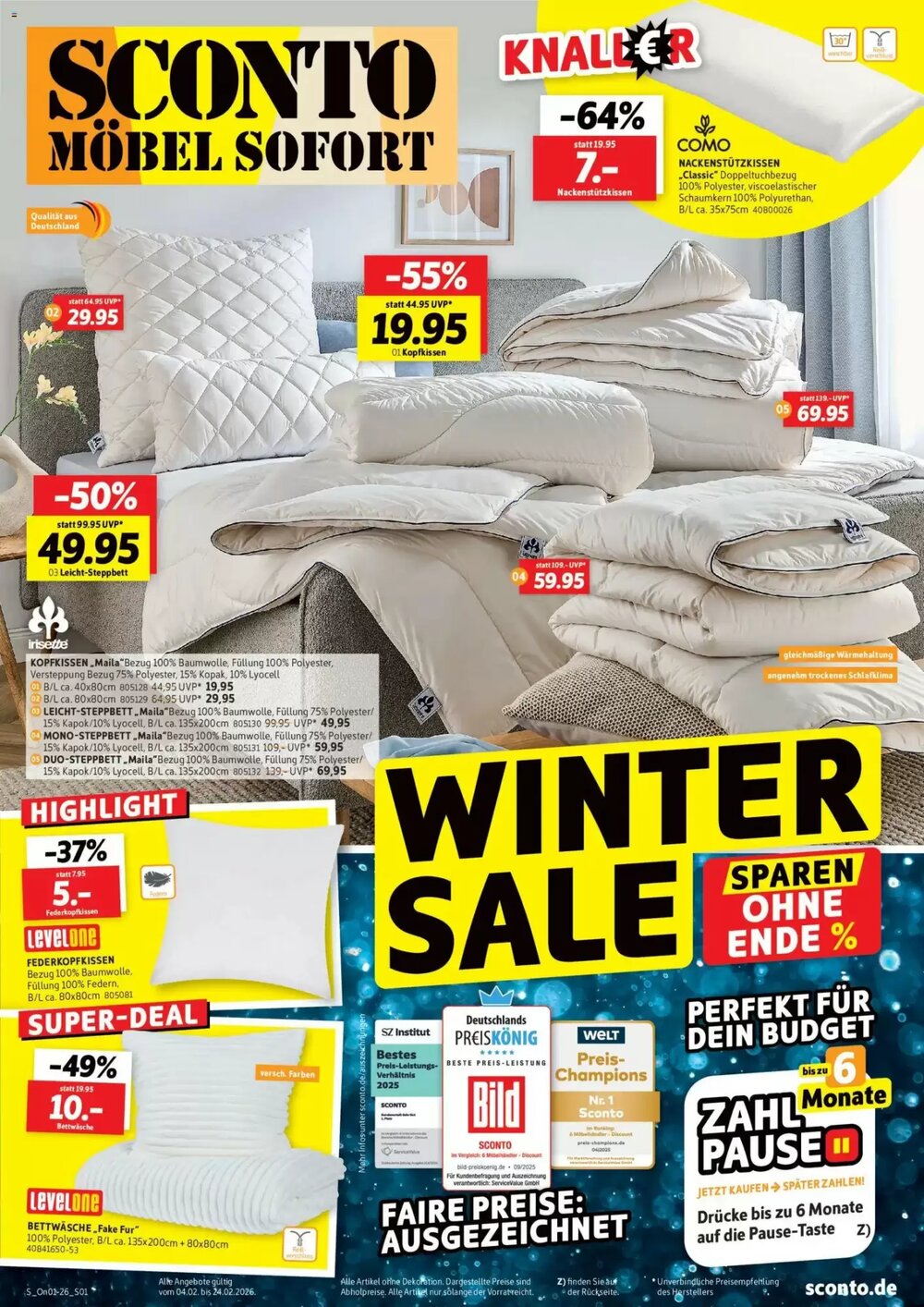 SCONTO Prospekt (ab 04.02.2026) zum Blättern - Seite 1
