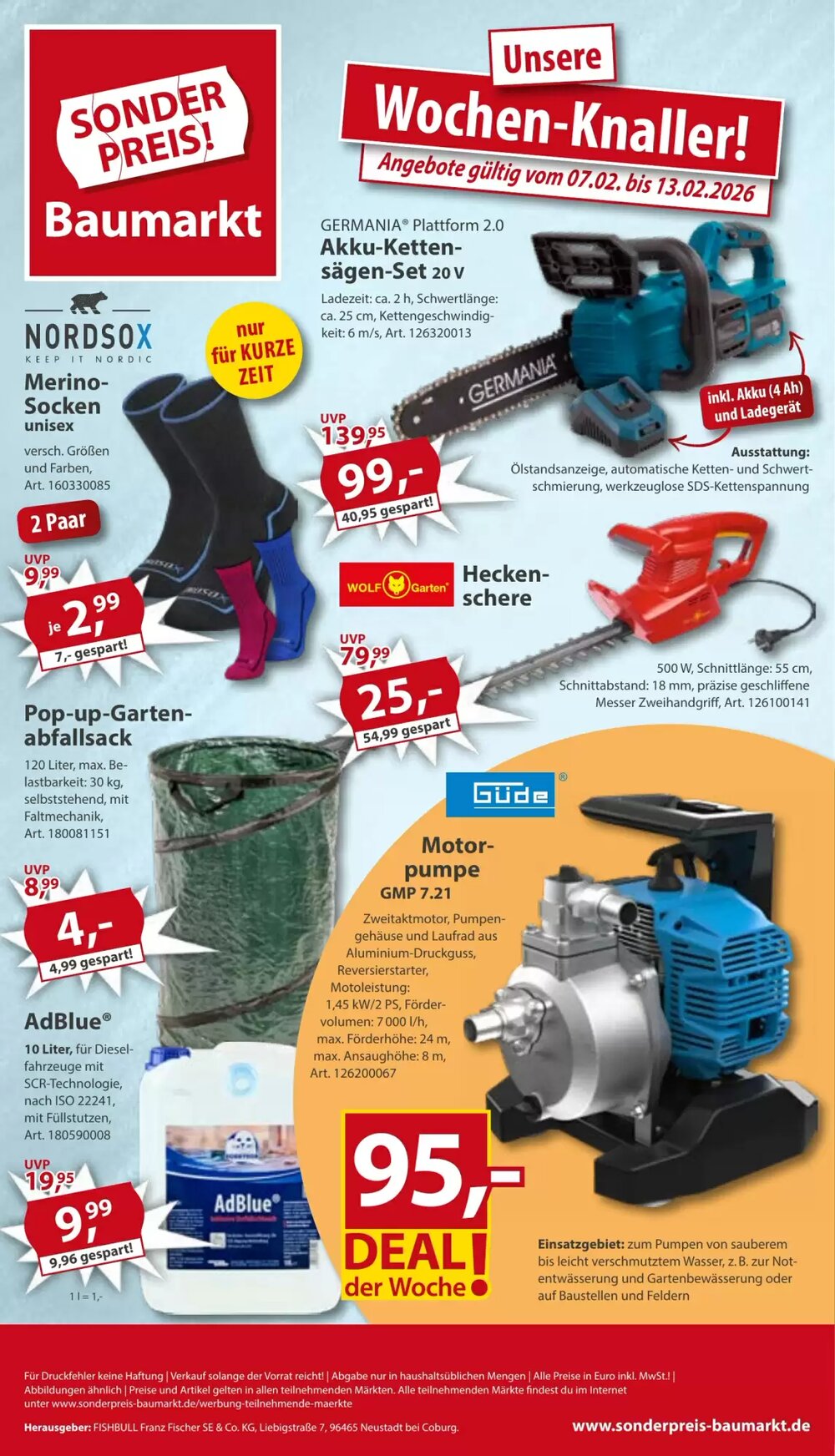 Sonderpreis Baumarkt Prospekt (ab 07.02.2026) zum Blättern - Seite 1