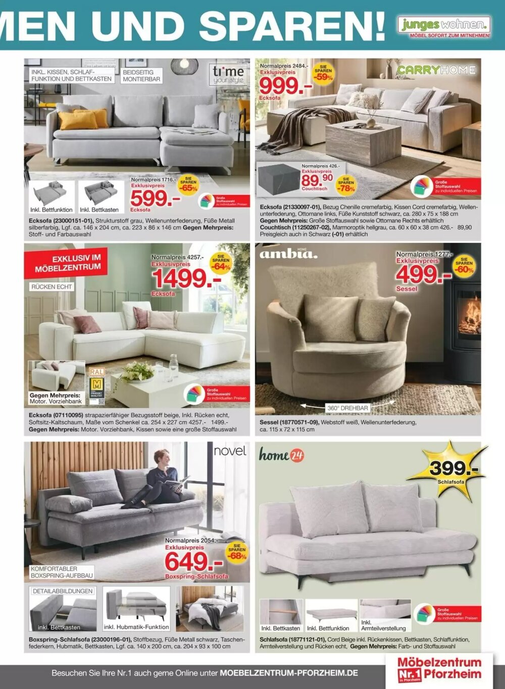 Möbelzentrum Pforzheim Prospekt (ab 07.02.2026) zum Blättern - Seite 21