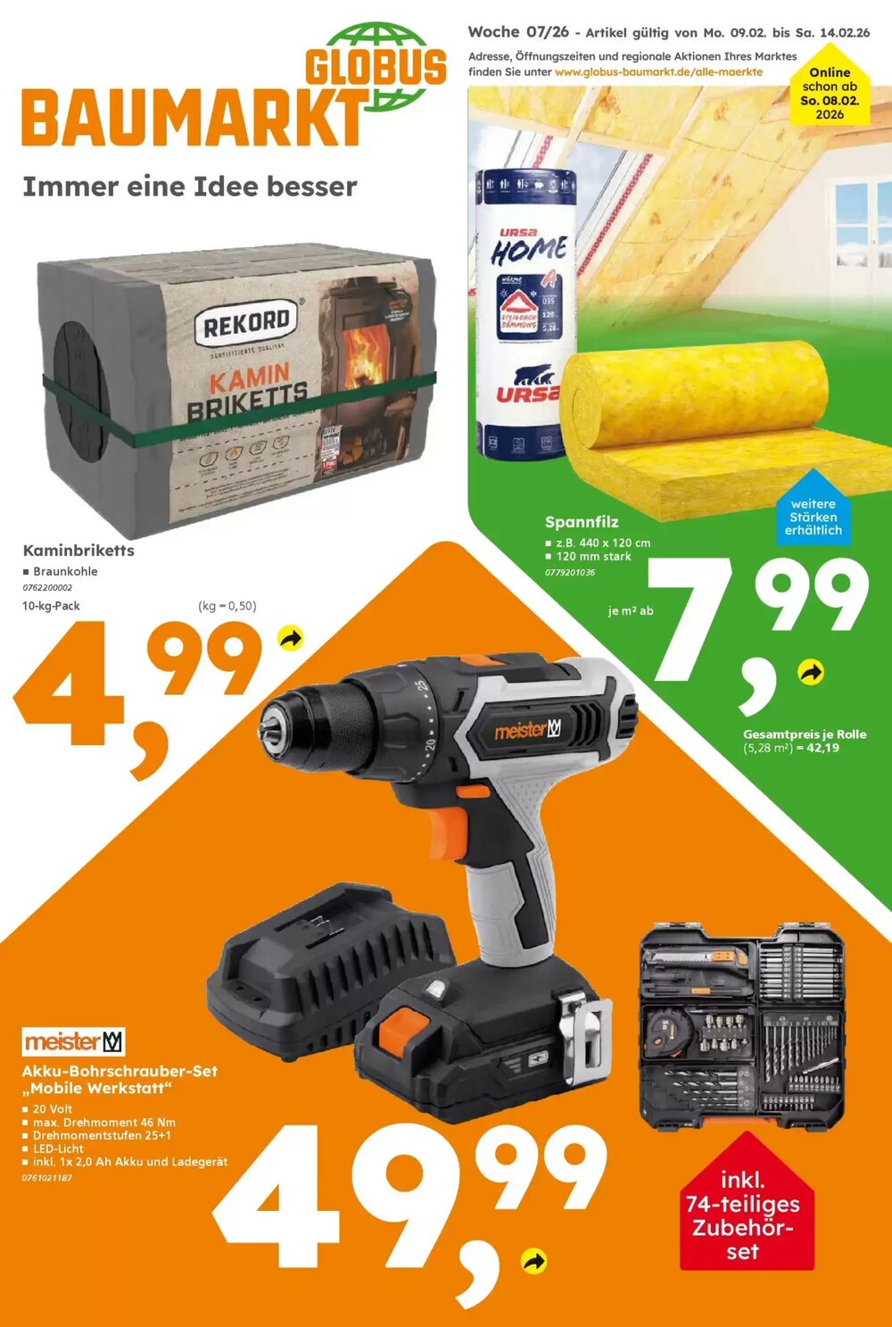 Globus Baumarkt Prospekt (ab 08.02.2026) zum Blättern - Seite 1