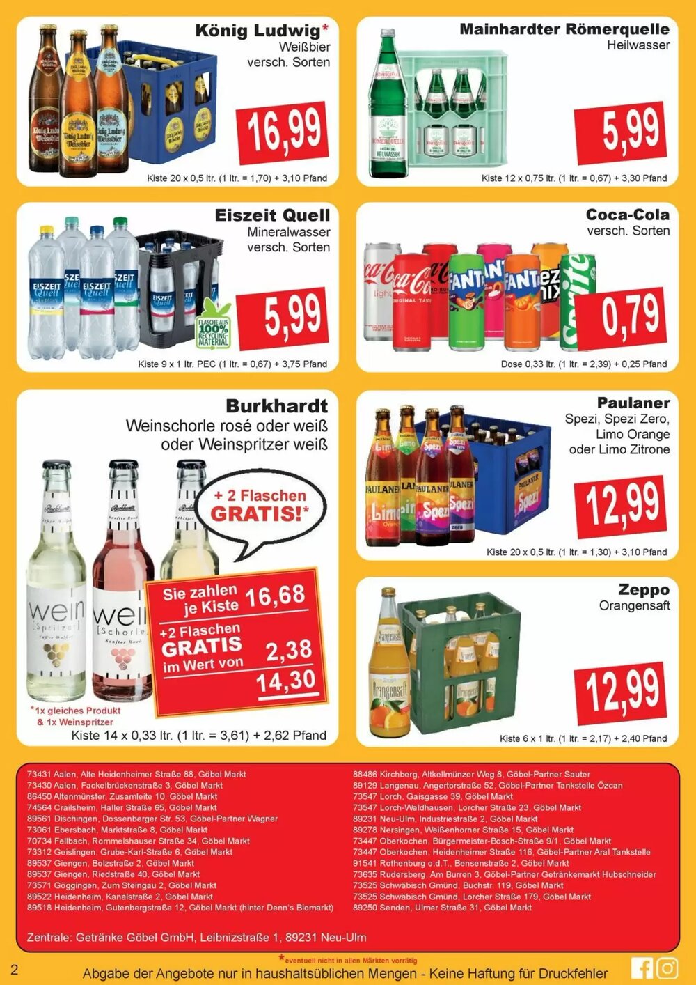 Getränke Göbel Prospekt (ab 09.02.2026) zum Blättern - Seite 2