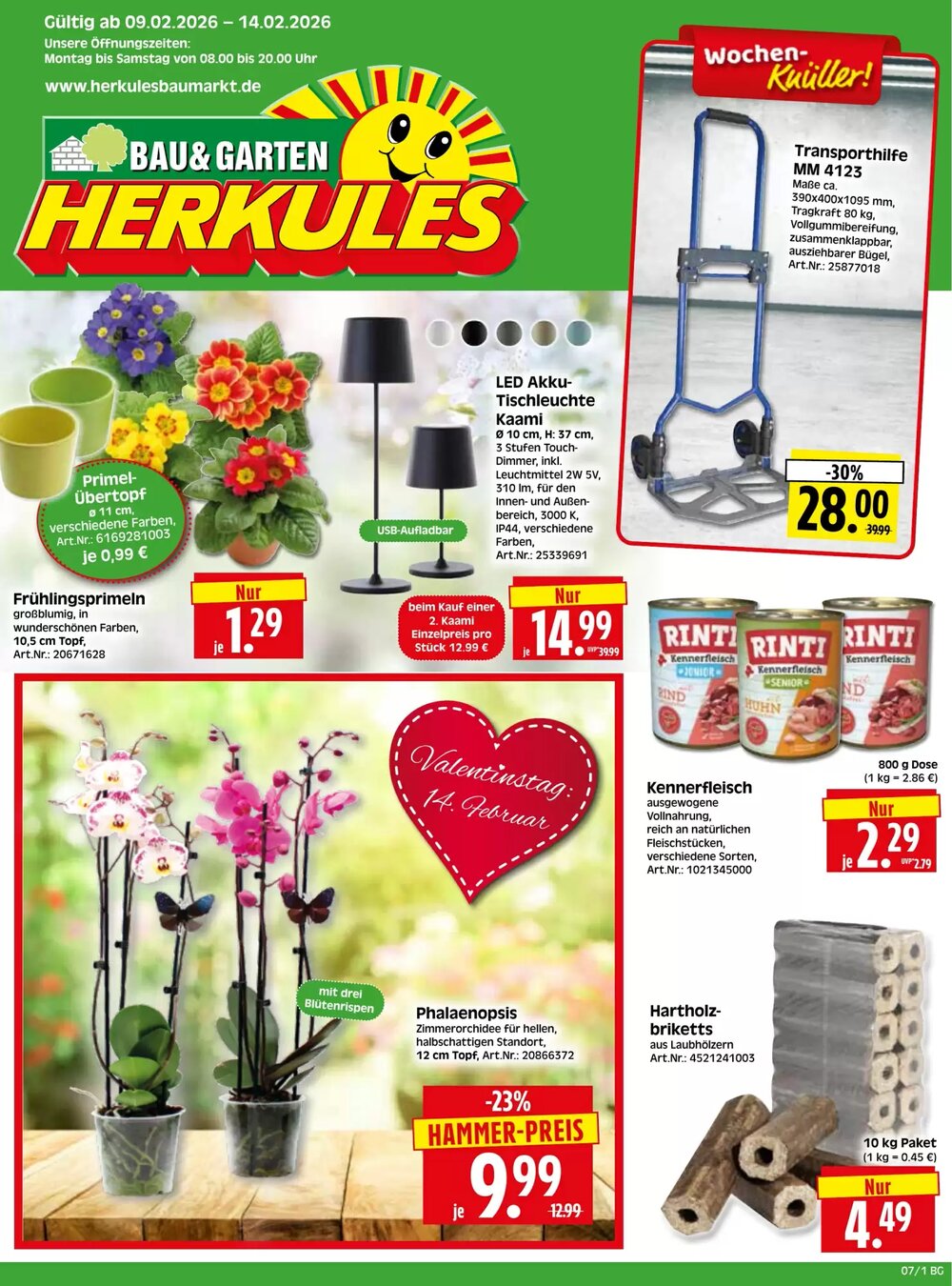 Herkules Baumarkt Prospekt (ab 09.02.2026) zum Blättern - Seite 1