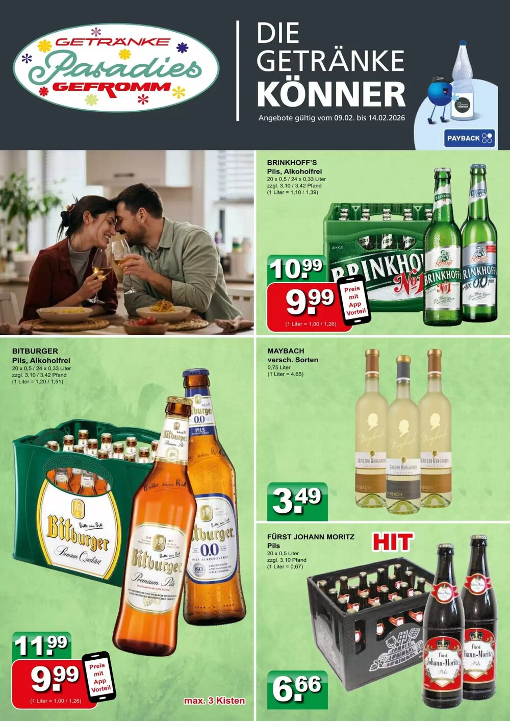 Getränkeparadies Gefromm Prospekt (ab 09.02.2026) zum Blättern - Seite 1