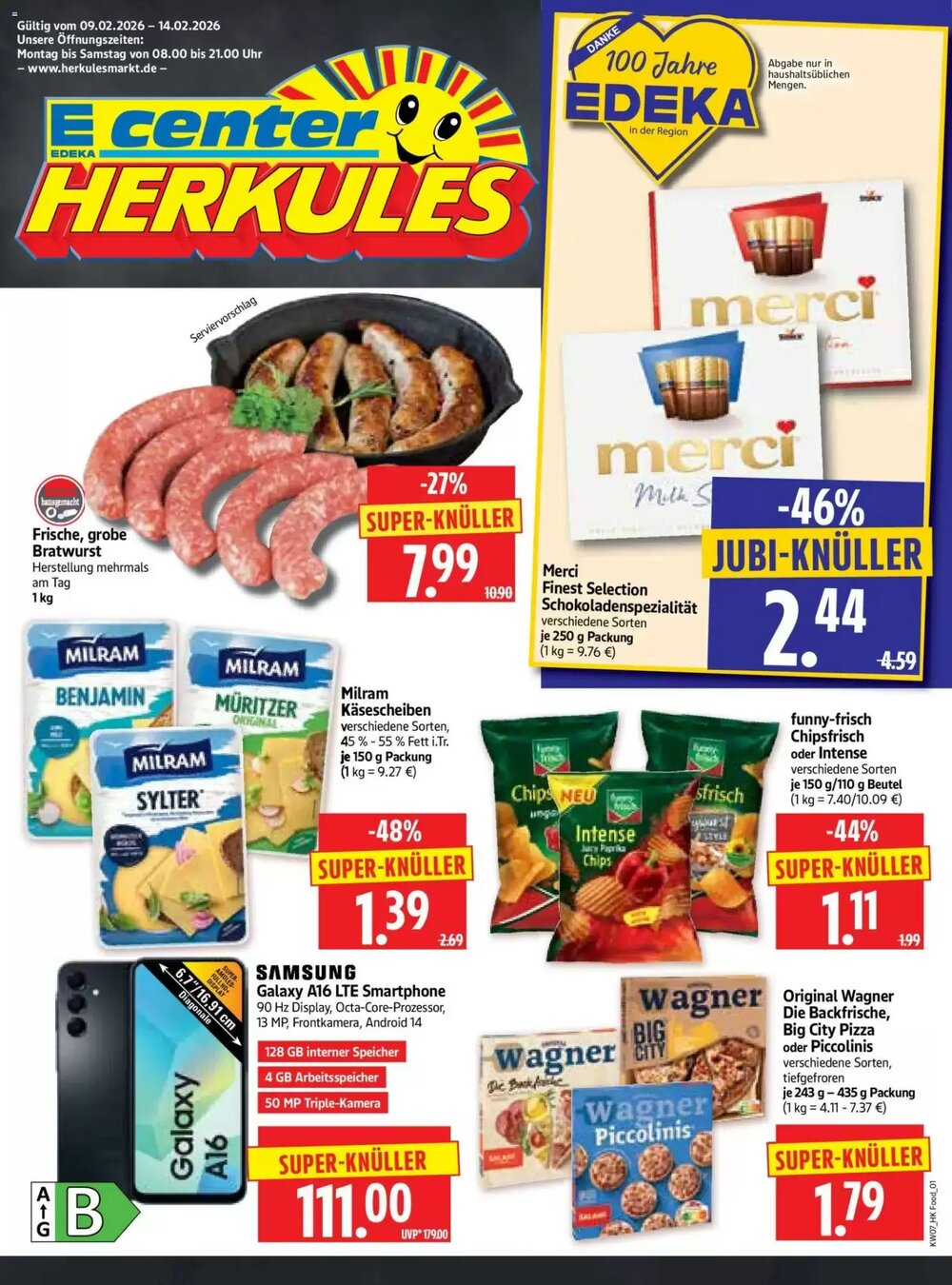 Edeka Herkules Prospekt (ab 09.02.2026) zum Blättern - Seite 1
