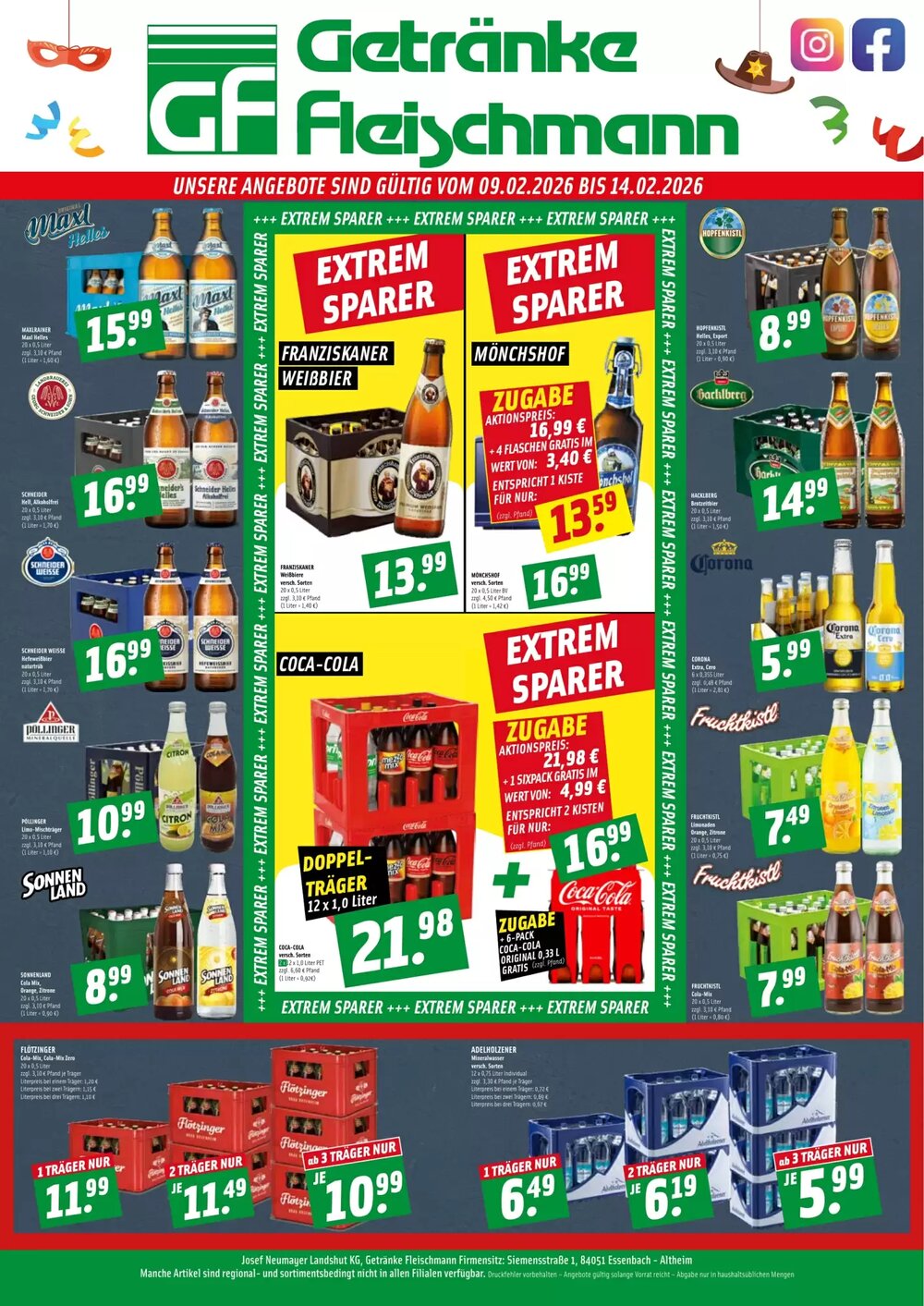 Getränke Fleischmann Prospekt (ab 09.02.2026) zum Blättern - Seite 1
