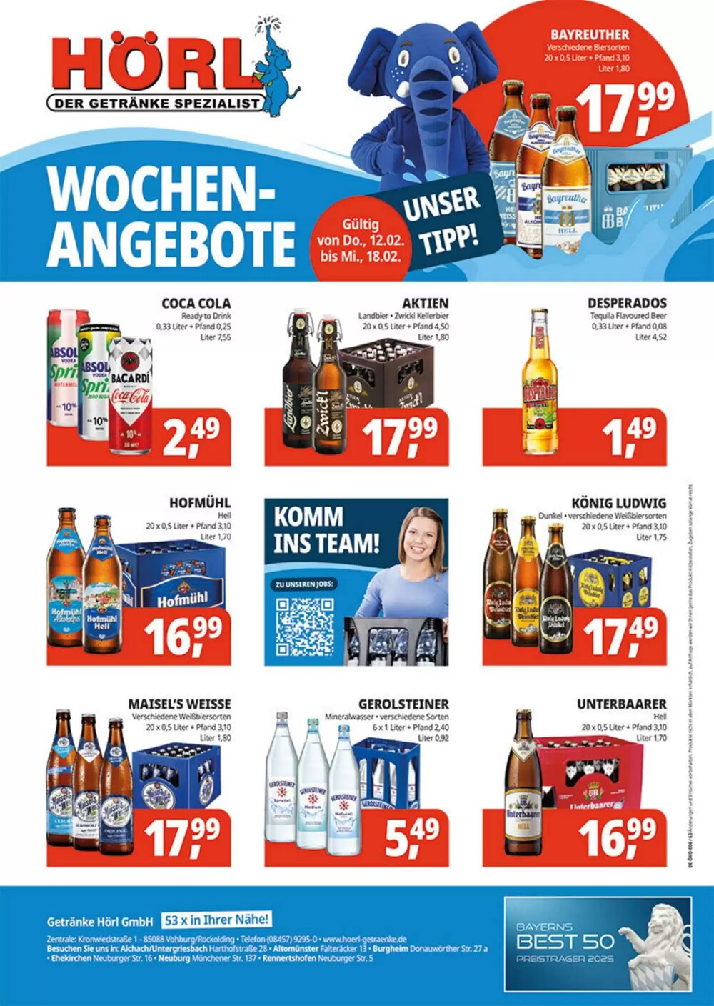 Hörl Getränke Prospekt (ab 12.02.2026) zum Blättern - Seite 1