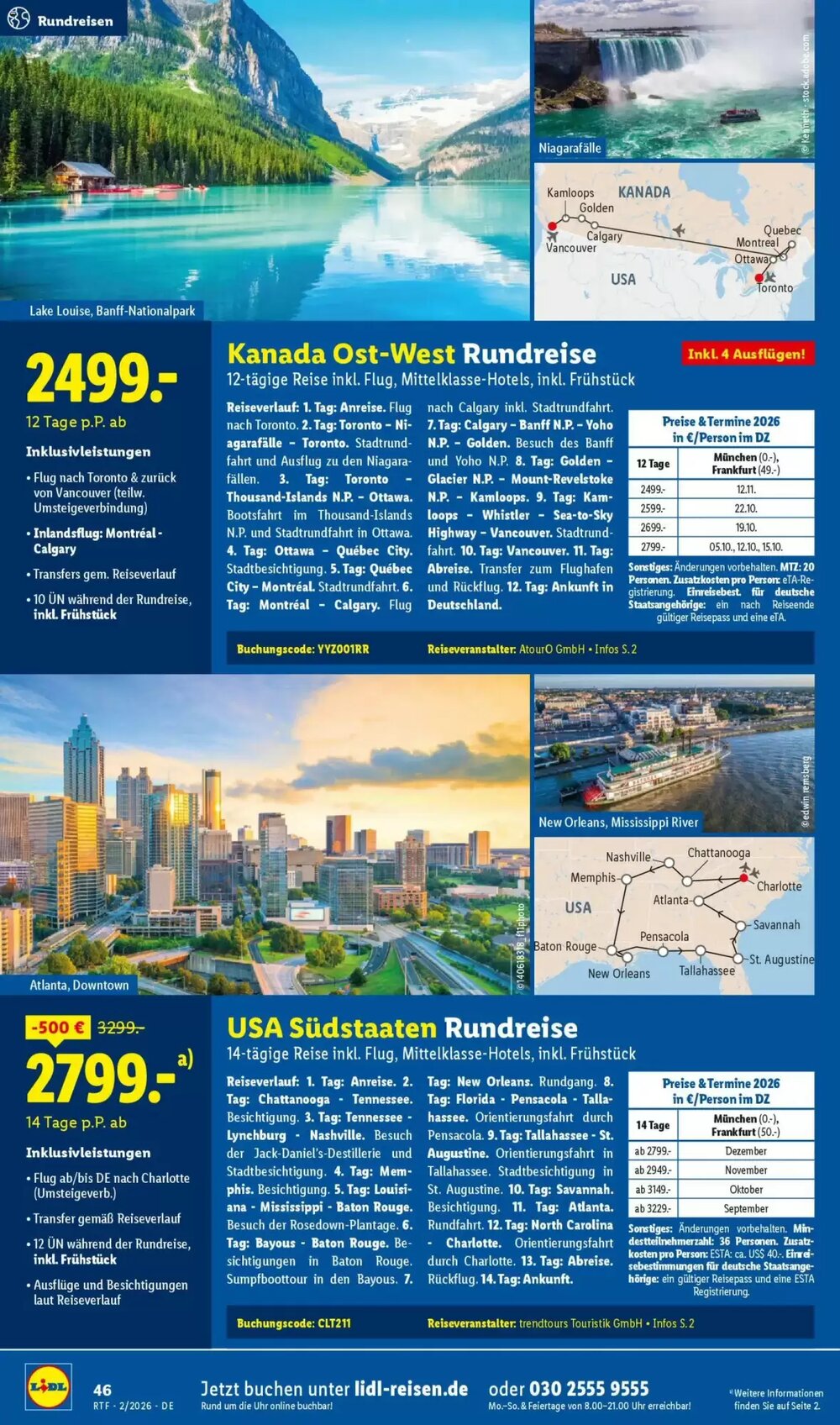 Lidl Reisen Prospekt (ab 14.02.2026) zum Blättern - Seite 46