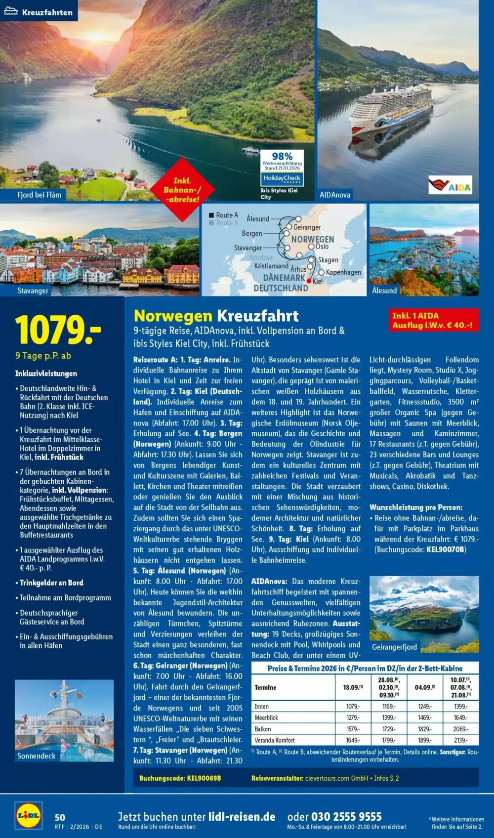 Lidl Reisen Prospekt (ab 14.02.2026) zum Blättern - Seite 50