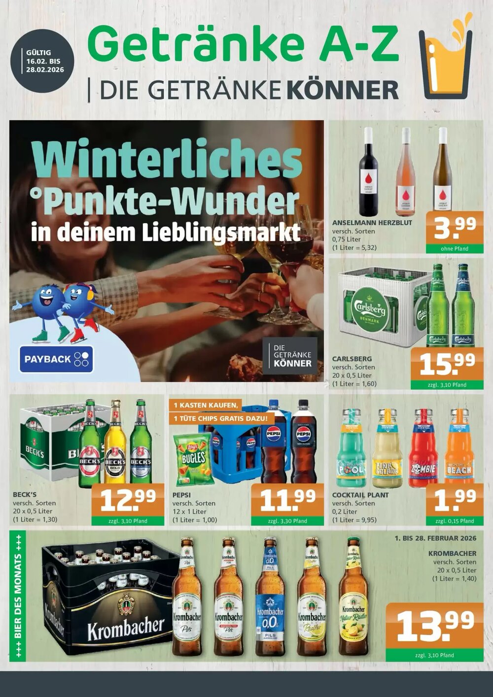 Getränke A-Z Prospekt (ab 15.02.2026) zum Blättern - Seite 1