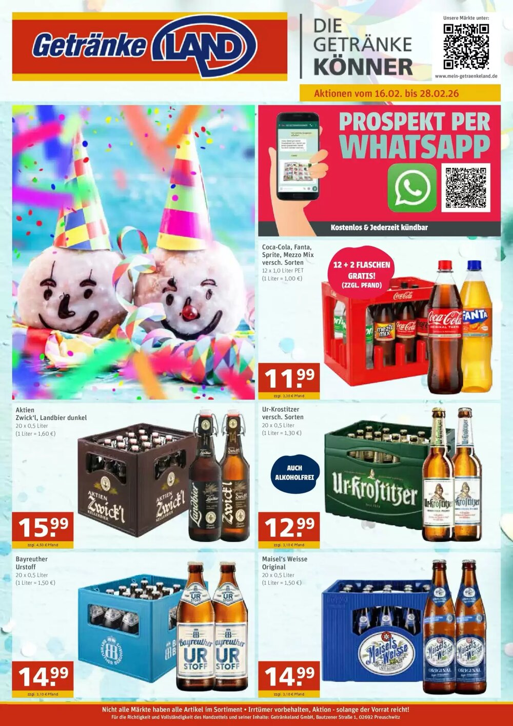 Getränkeland Prospekt (ab 15.02.2026) zum Blättern - Seite 1